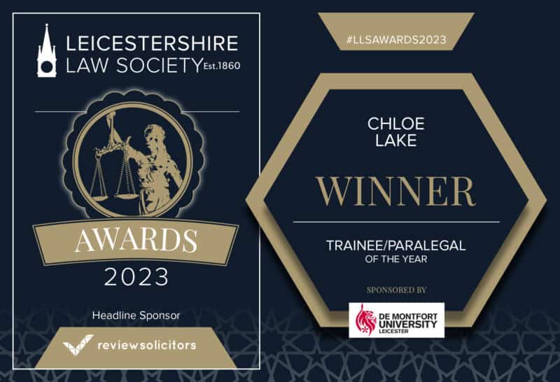 Chole Lake Leicestershire Law Society Paralegal of the Year 2023